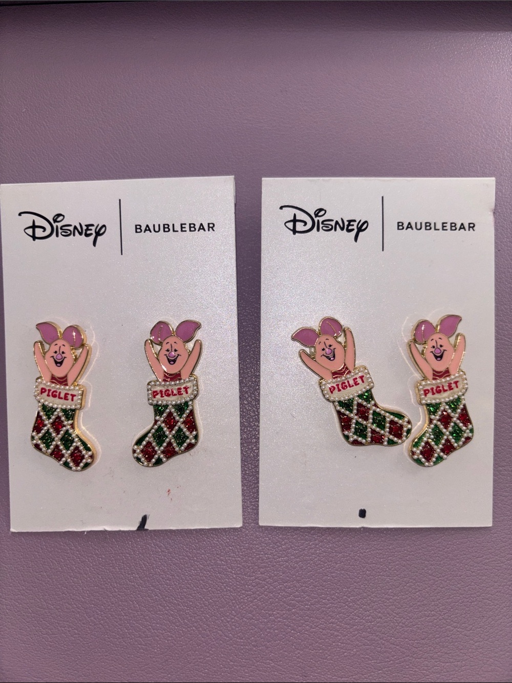 NWT Baublebar Piglet Stocking Earrings